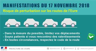 17 novembre : Risques de perturbations sur les routes, prudence lors de vos déplacements