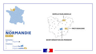 Carte départementale des nouvelles brigades de gendarmerie dans l'Eure