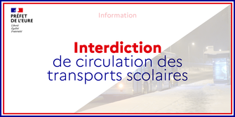 Interdiction de circulation des transports scolaires, dans l'Eure, le mercredi 10 février 2021